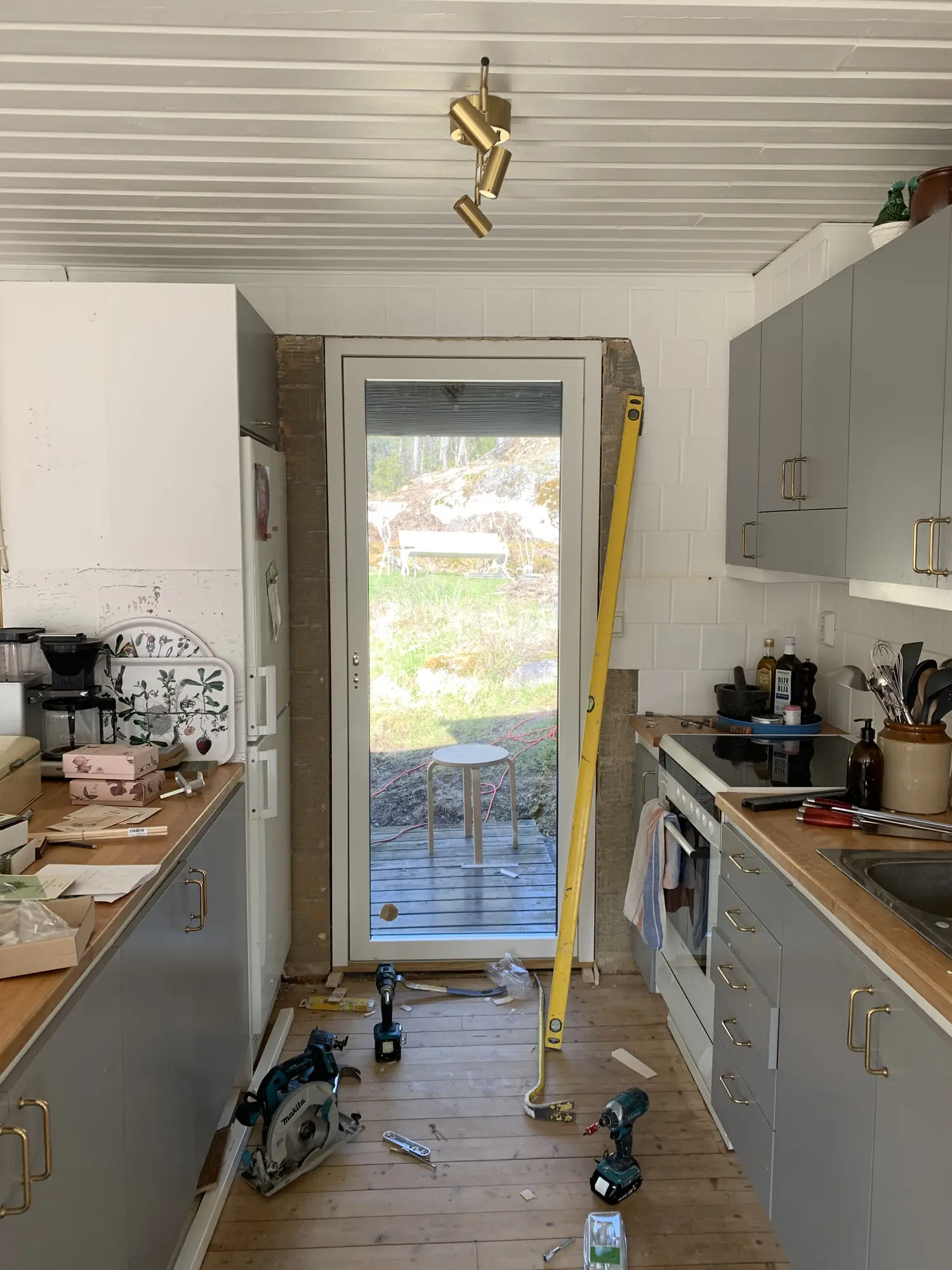 Kök under rivning före renovering
